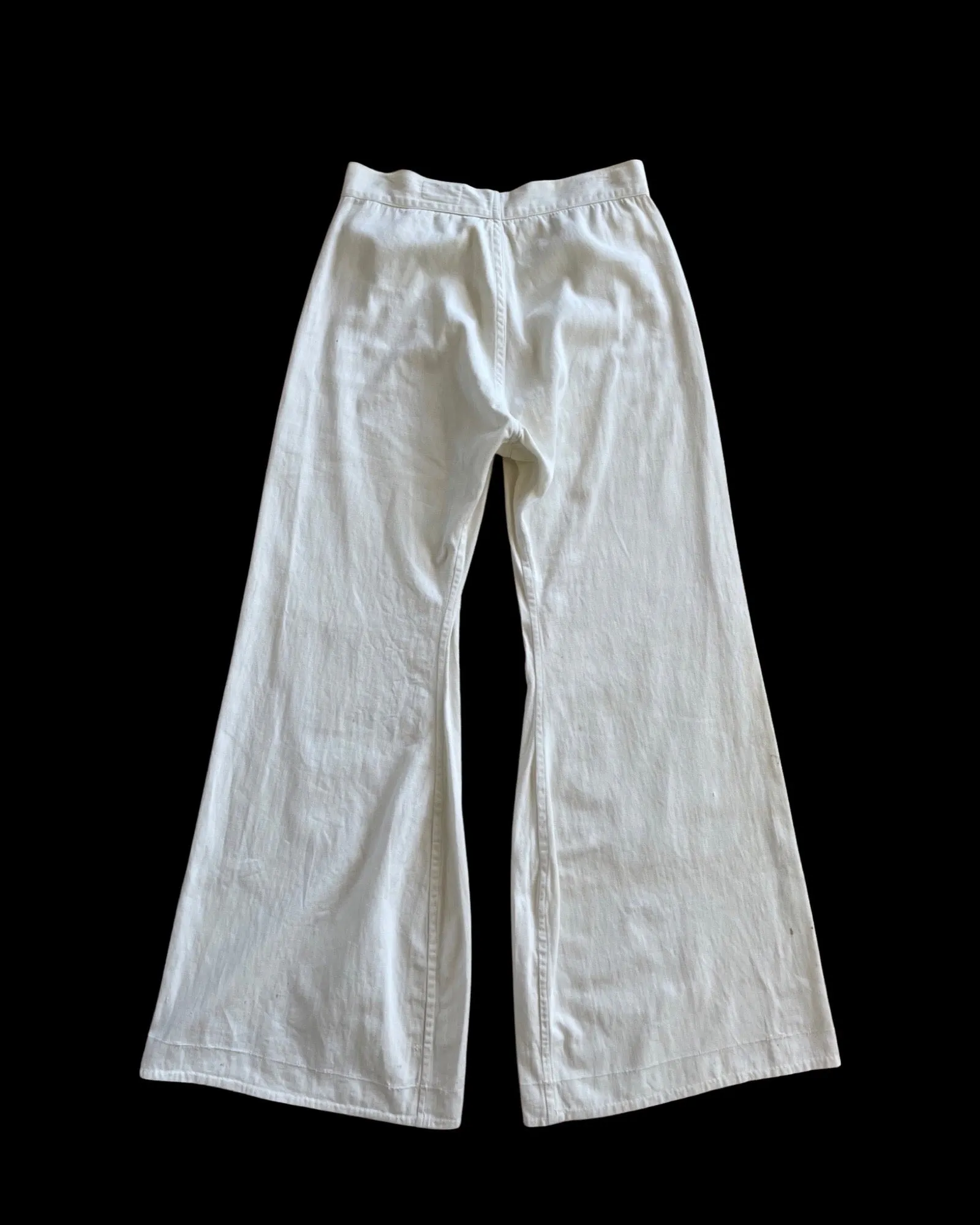 1930s Wide Leg Cotton Twill Sailor Button Fly Dungareesl