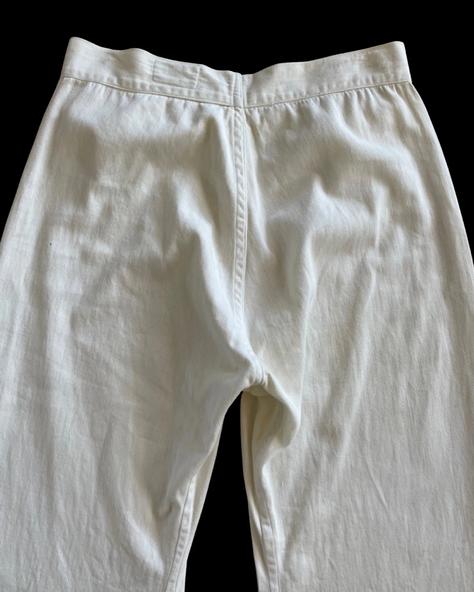1930s Wide Leg Cotton Twill Sailor Button Fly Dungareesl
