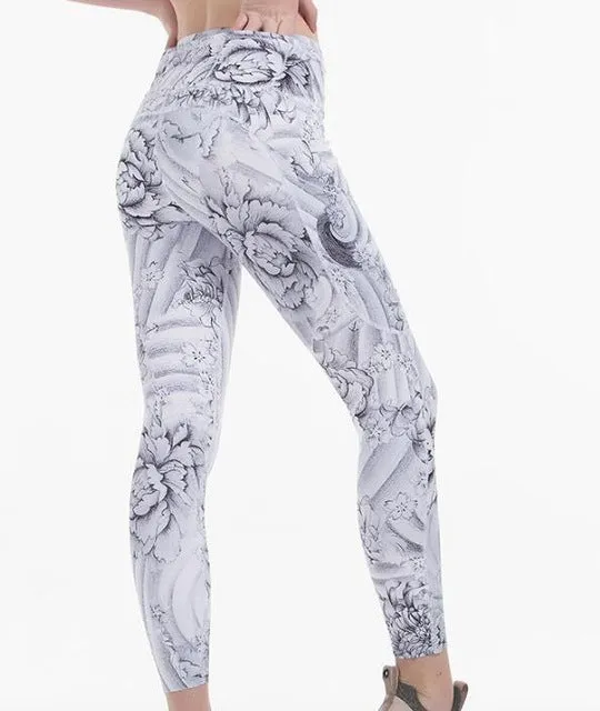2020 print leggings high waist pants Ankle-Length Pants 7/8 capris pants Pencil skinny Pants