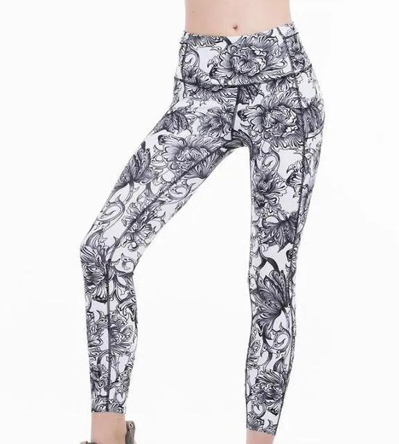 2020 print leggings high waist pants Ankle-Length Pants 7/8 capris pants Pencil skinny Pants