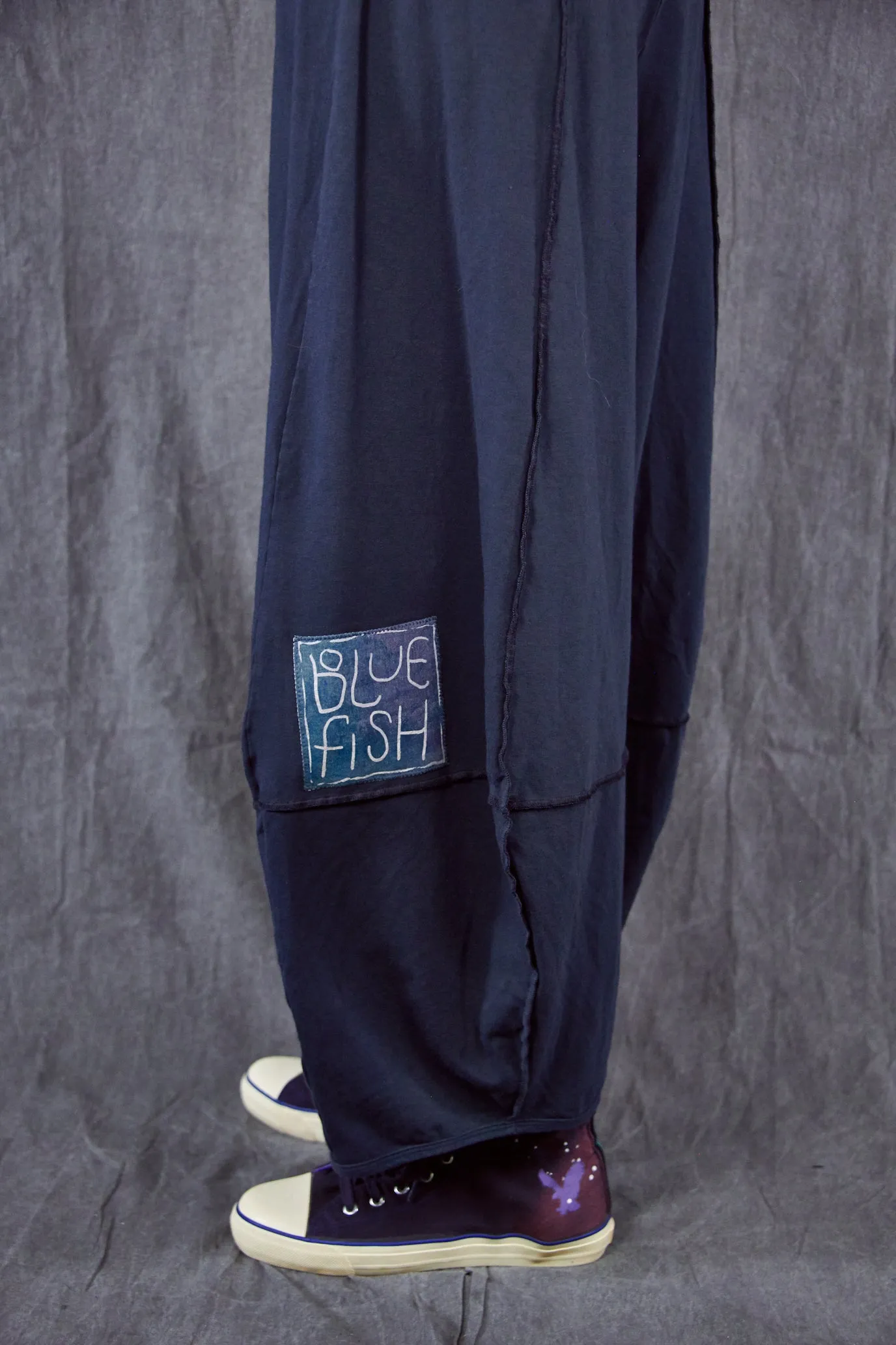 3273 Fold over Four square Pant Blue Coal-Patched