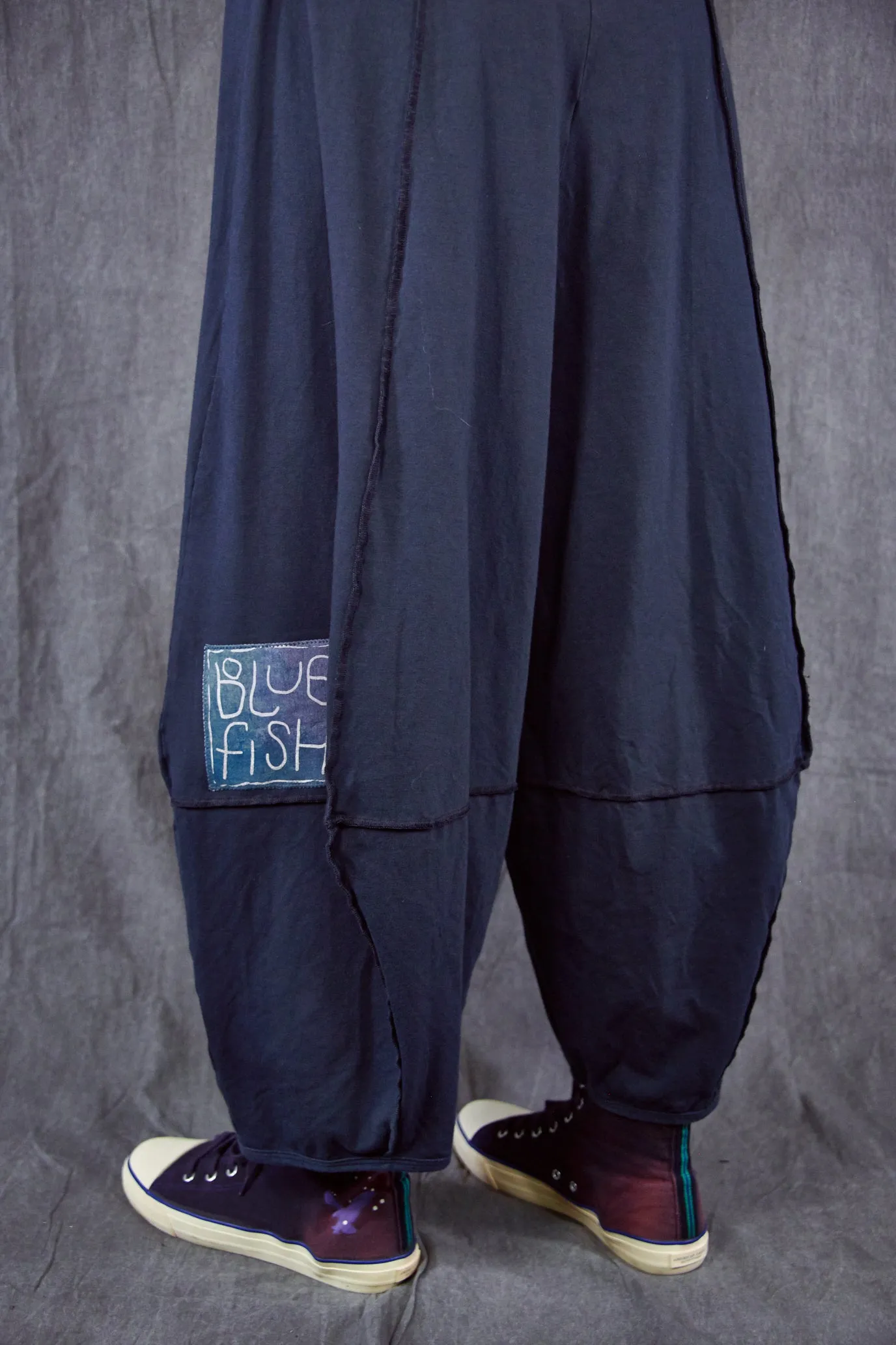 3273 Fold over Four square Pant Blue Coal-Patched
