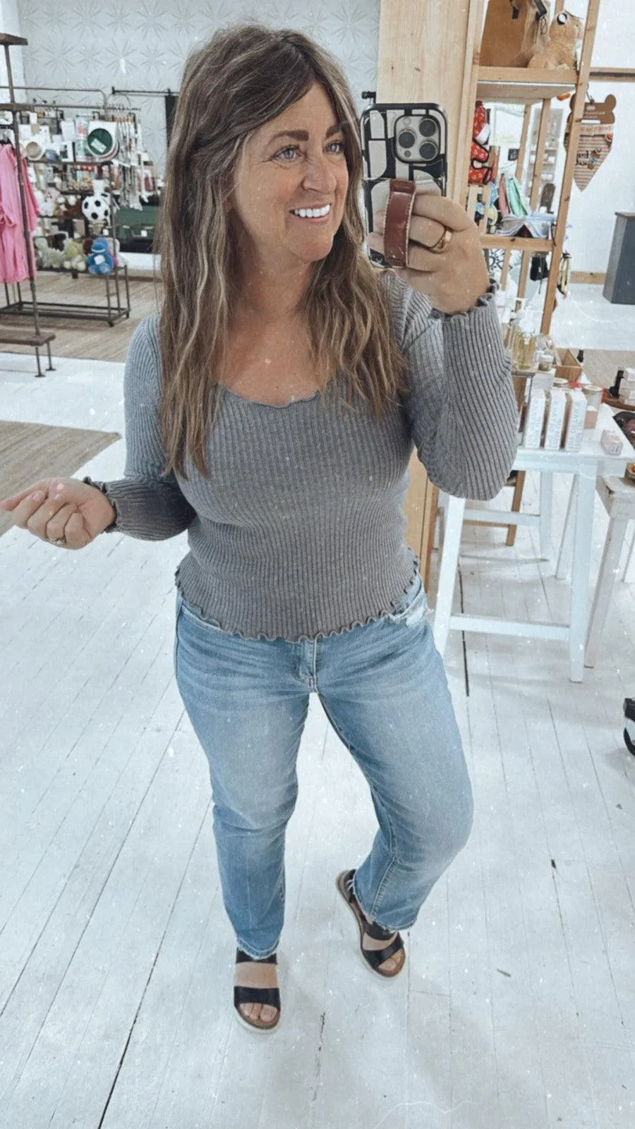 Adele Knit Sweater in Charcoal