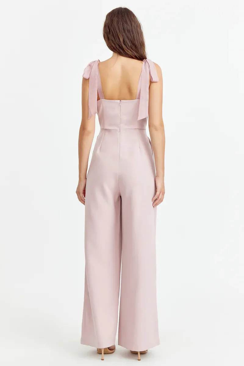 Adelyn Rae Gia Ribbon Strap Jumpsuit