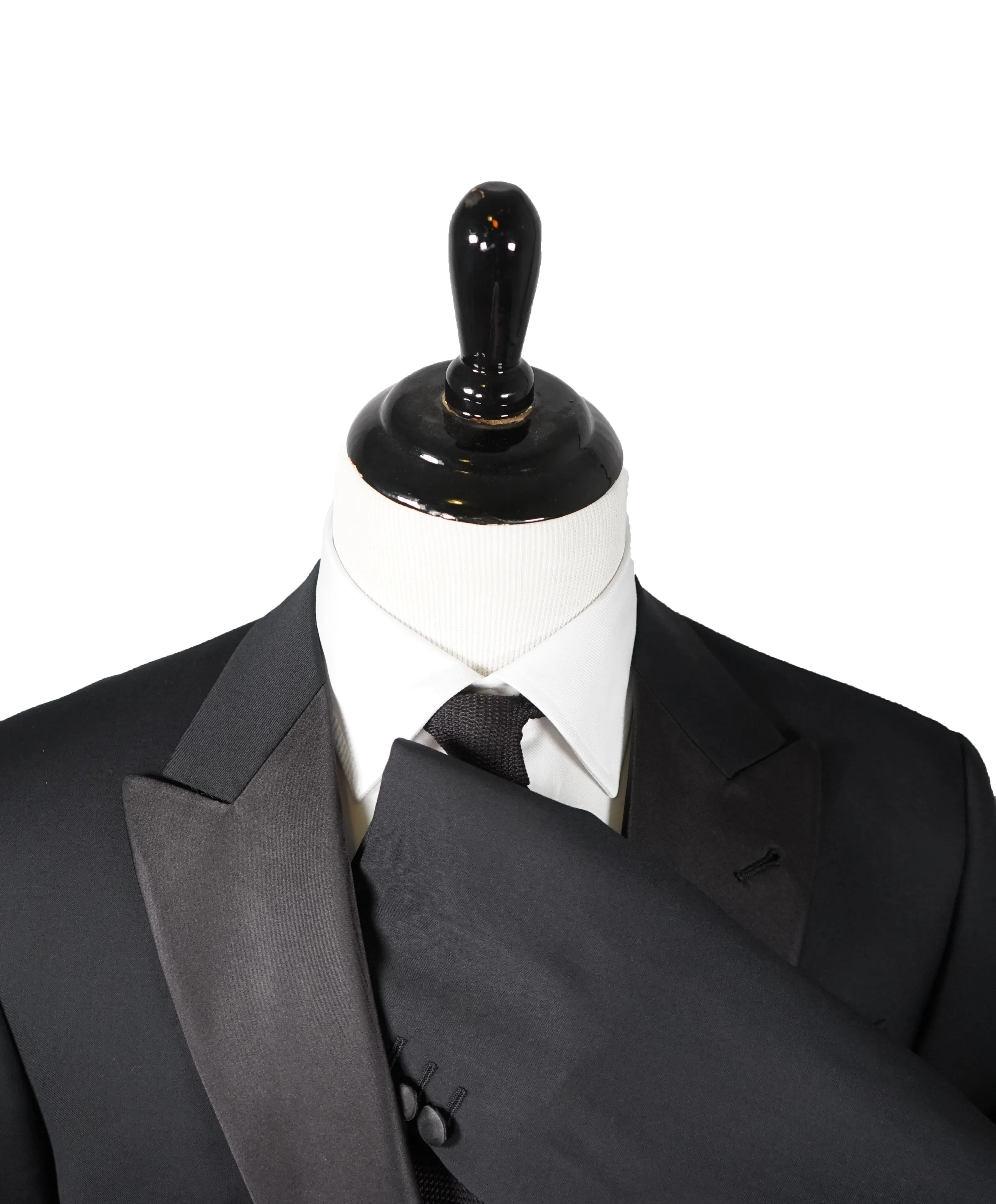 ARMANI COLLEZIONI - “G Line” Natural Stretch Wide Peak Lapel Tuxedo Suit - 44R