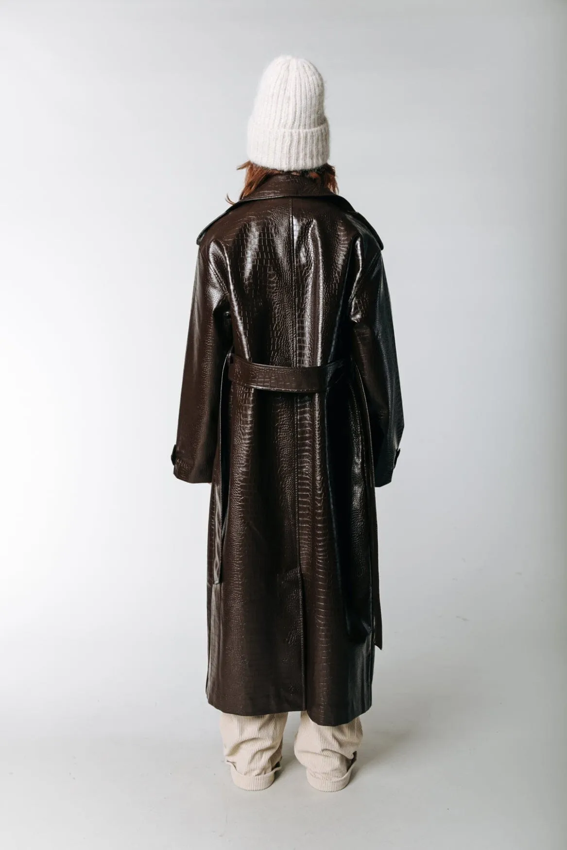 Azalea Snakeskin Trenchcoat | Cacao