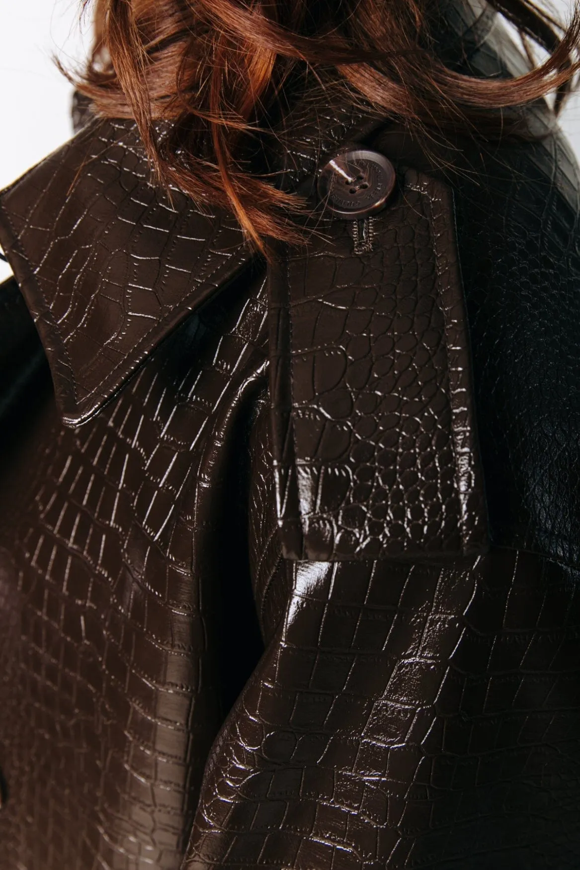 Azalea Snakeskin Trenchcoat | Cacao