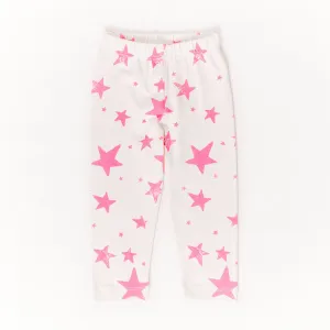Baby Leggings // neon pink stars