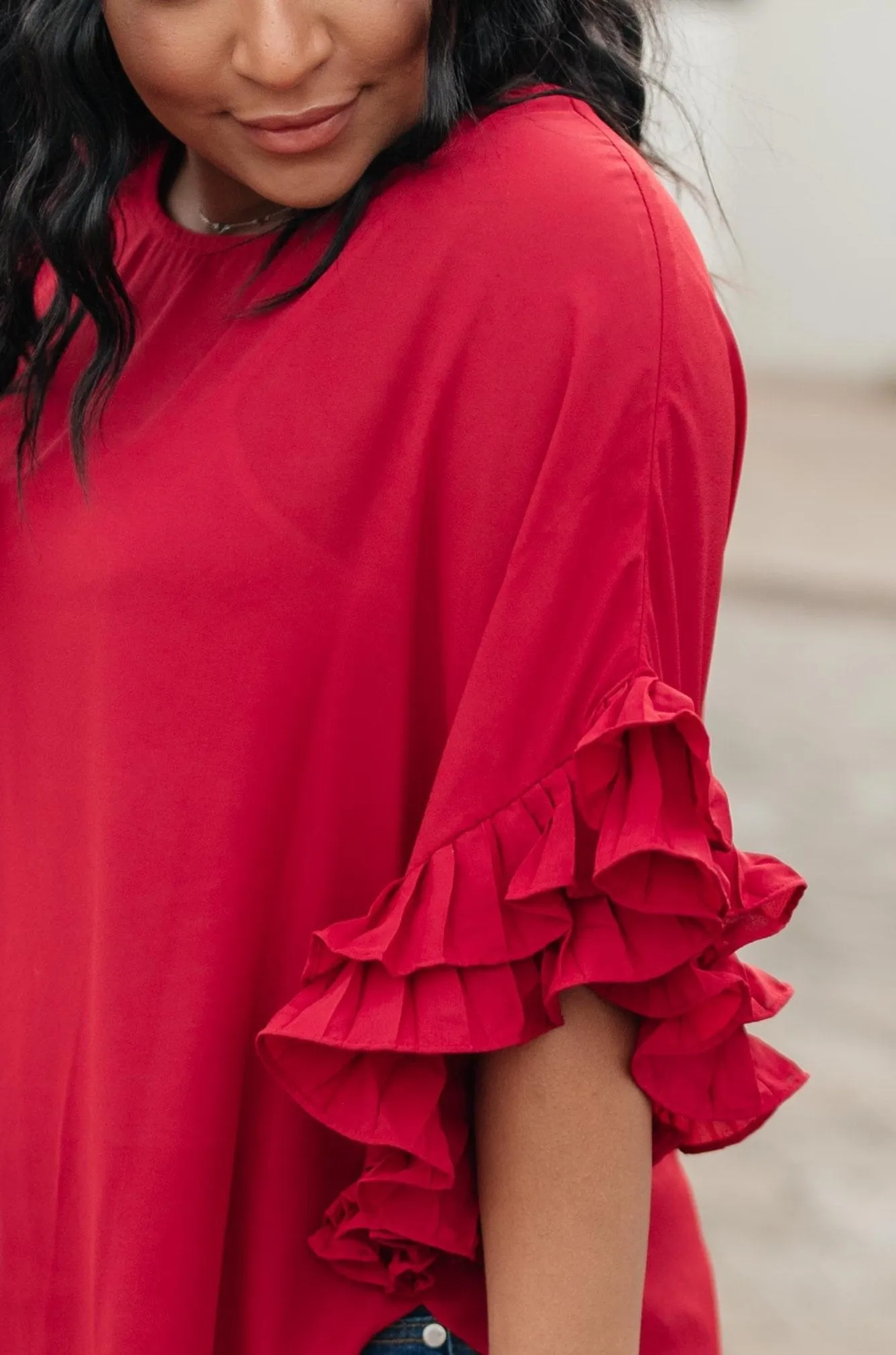 Be Mine Ruffle Sleeve Top