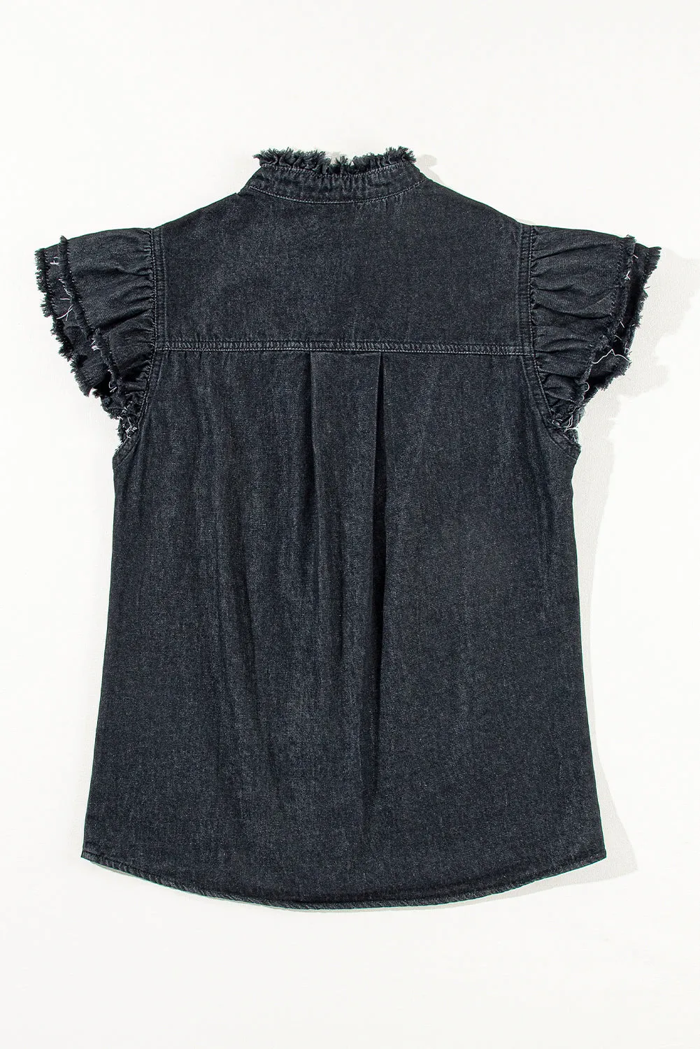 Beau Blue Button Denim Top