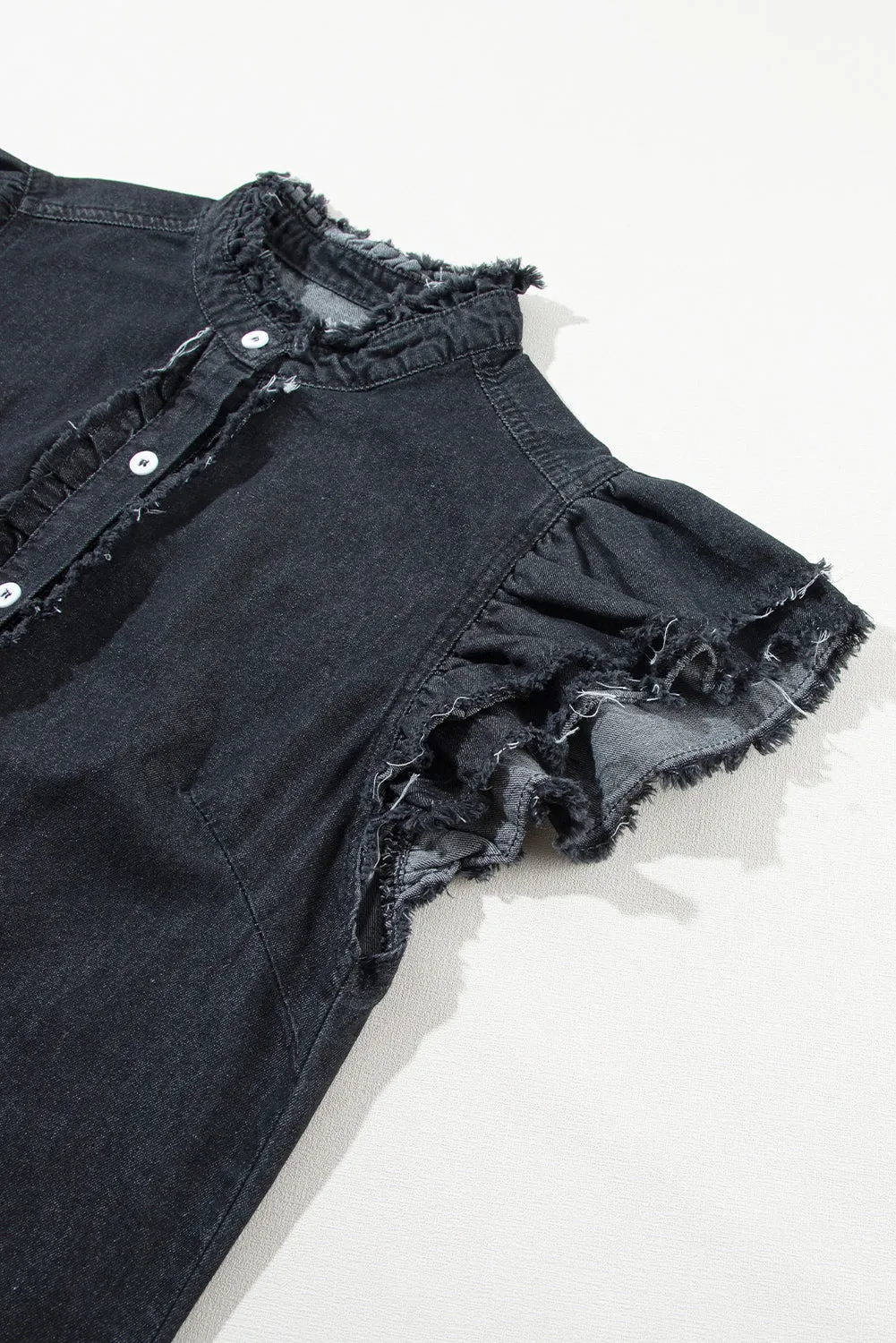 Beau Blue Button Denim Top