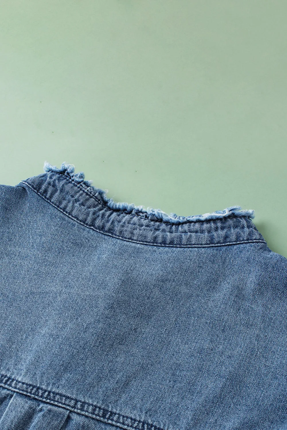 Beau Blue Button Denim Top
