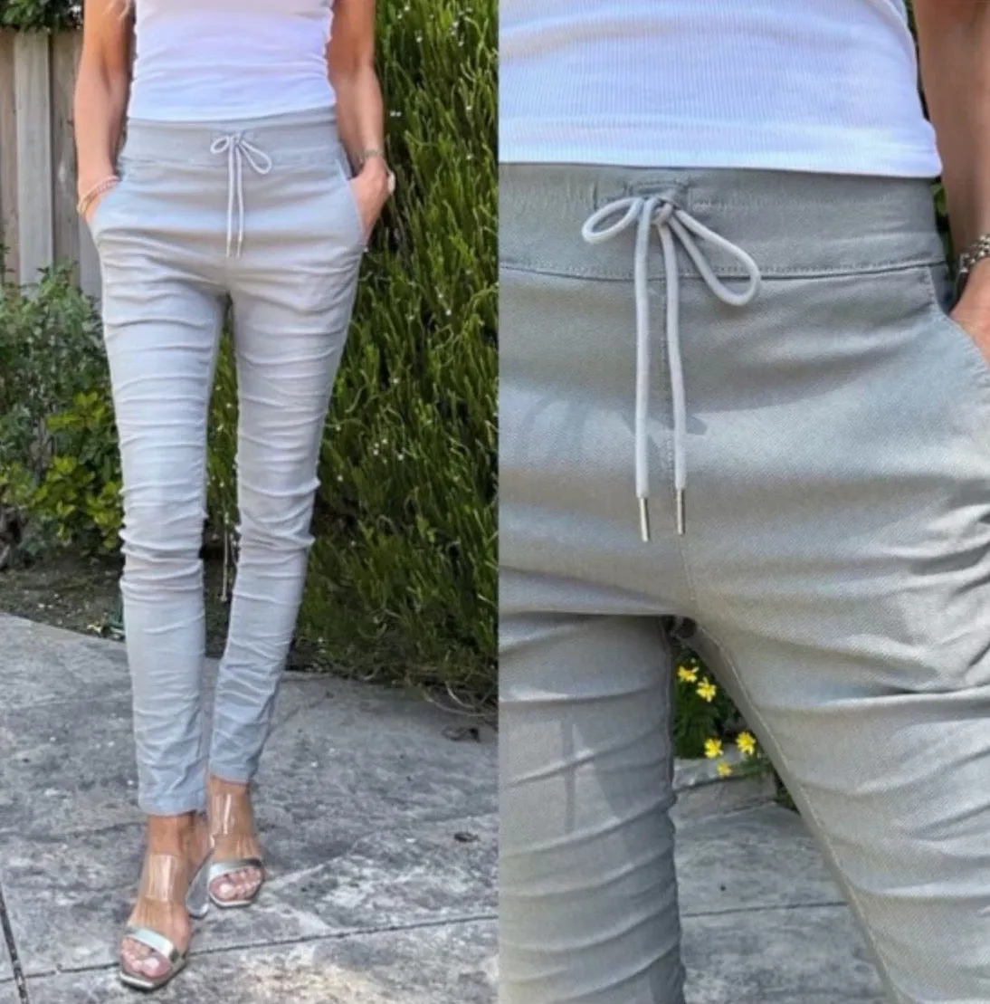Bevy Flog Shely Gray Herringbone Pant