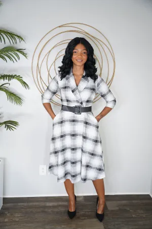 Black checker Modest dress