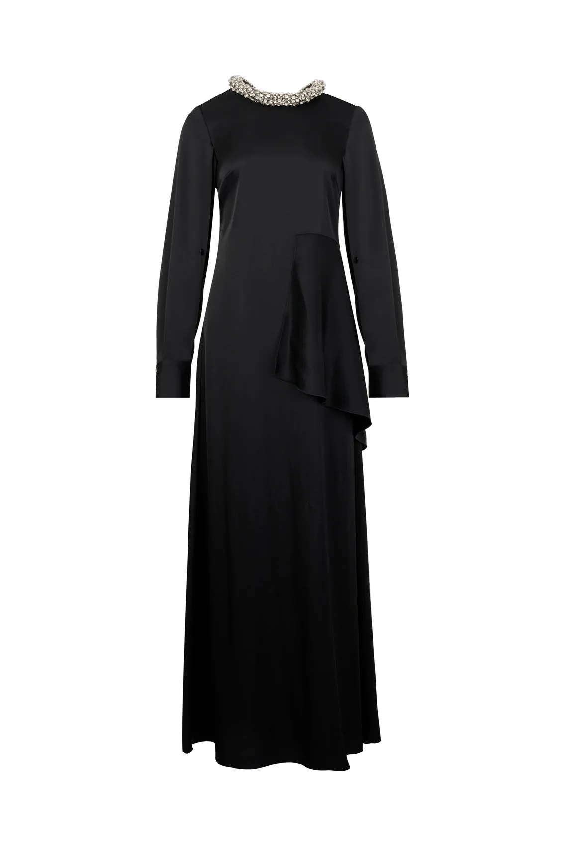 BLACK CRYSTAL NECKLACE GOWN