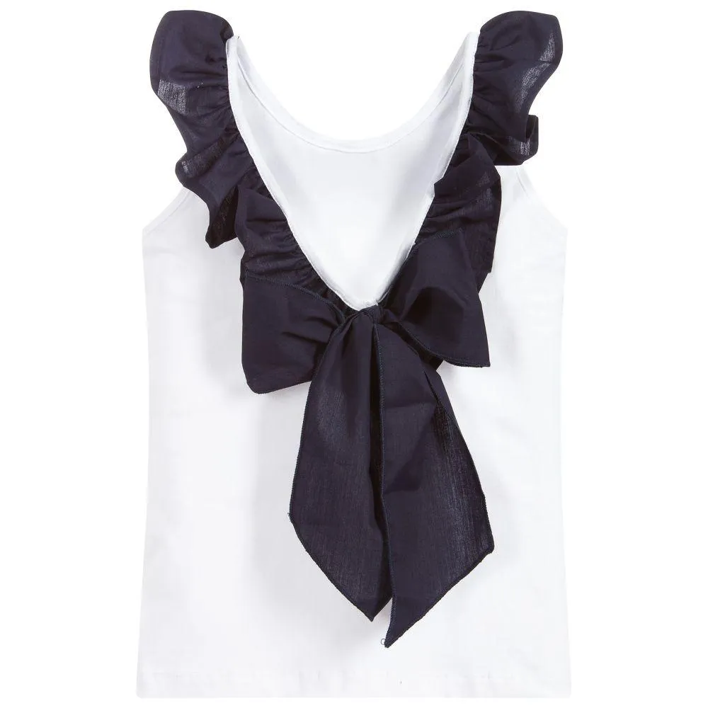 Black Ruffle Bow Vest