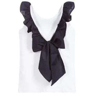 Black Ruffle Bow Vest