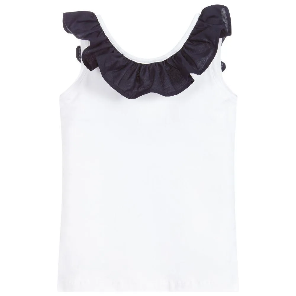 Black Ruffle Bow Vest