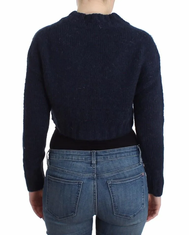 Blue cropped cardigan