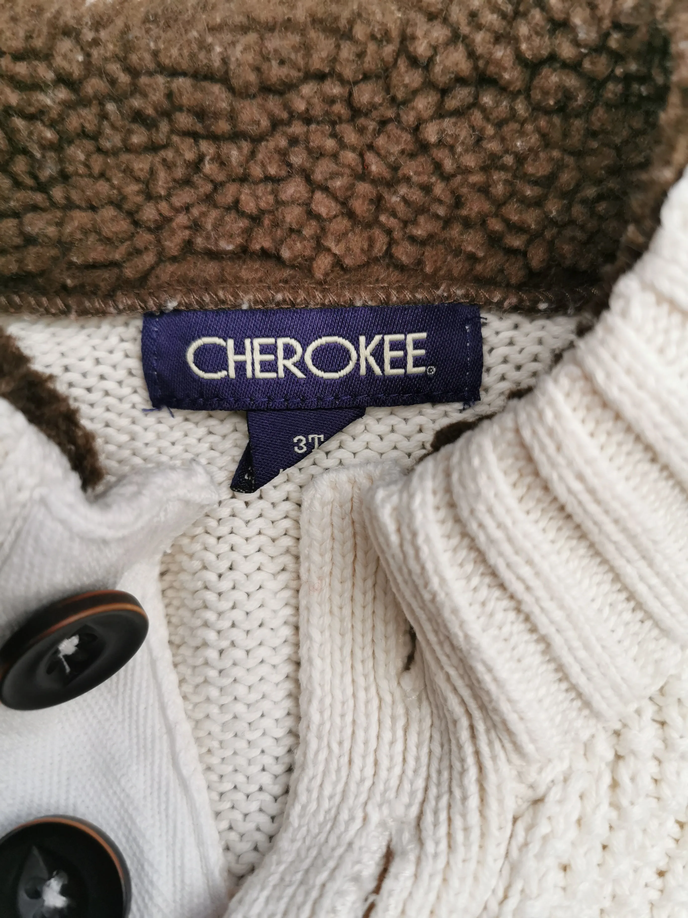 BOY SIZE 3 YEARS - CHEROKEE, Thick Cable Knit Sweater EUC B39