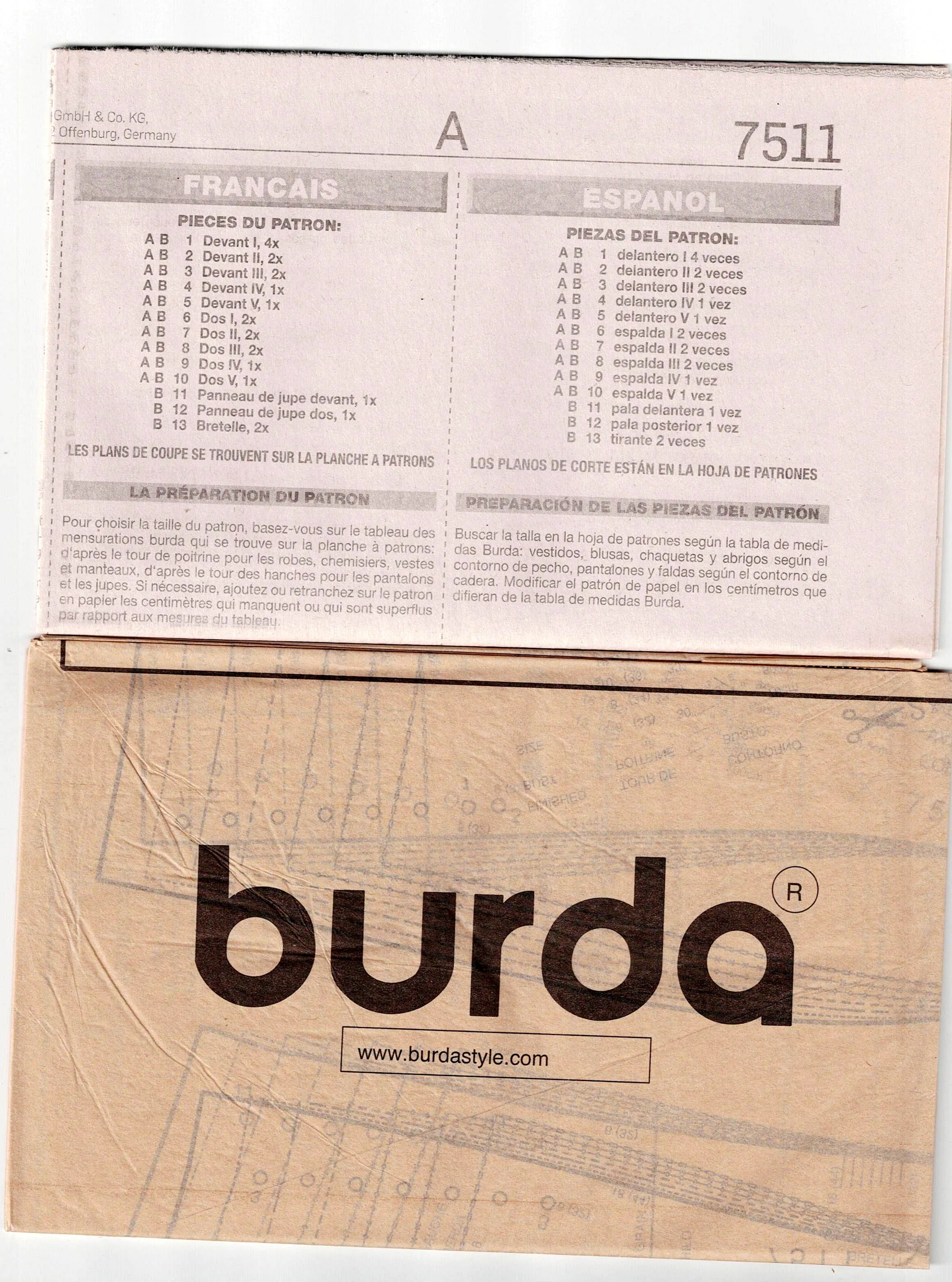 Burda Style 7511 Womens Bustier Top & Dress Out Of Print Sewing Pattern Sizes 6 - 18 UNCUT Factory Folded