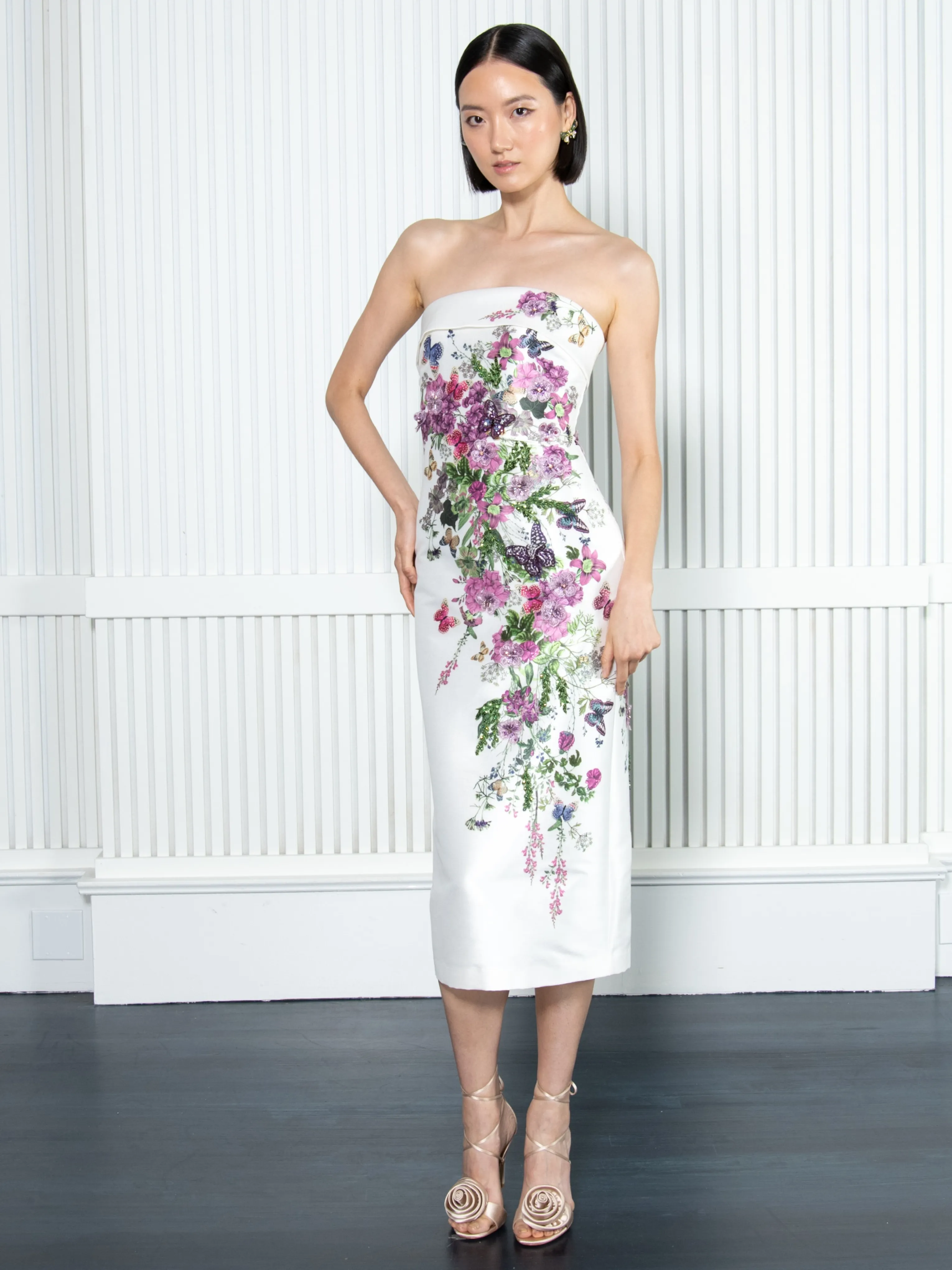 Butterfly Print and Applique Dress