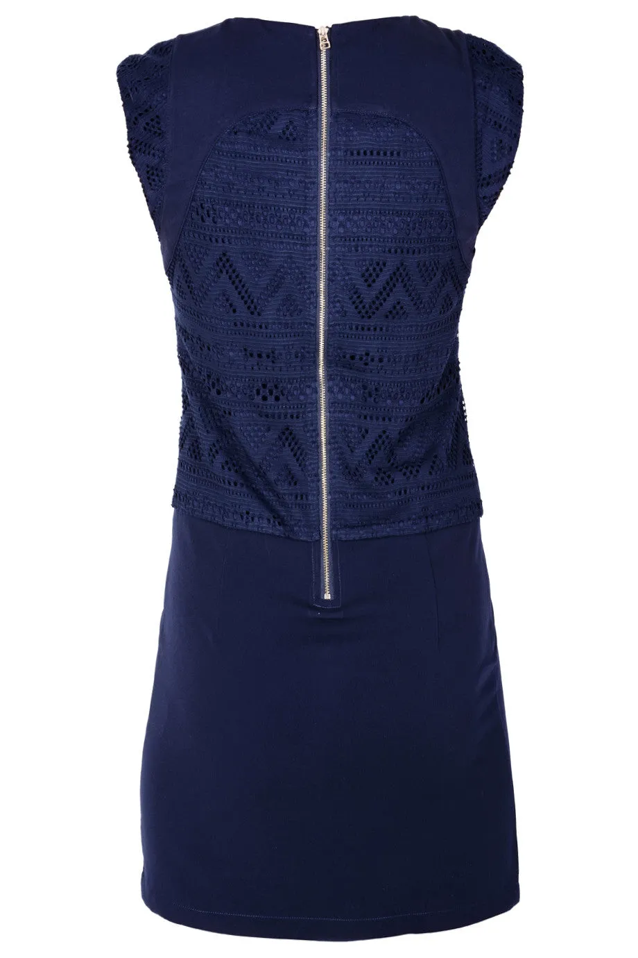 C BLOCK FELICIA Blue Cut Out Knee Length Dress