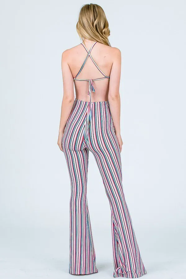 Candy Girl Striped Jumpsuit