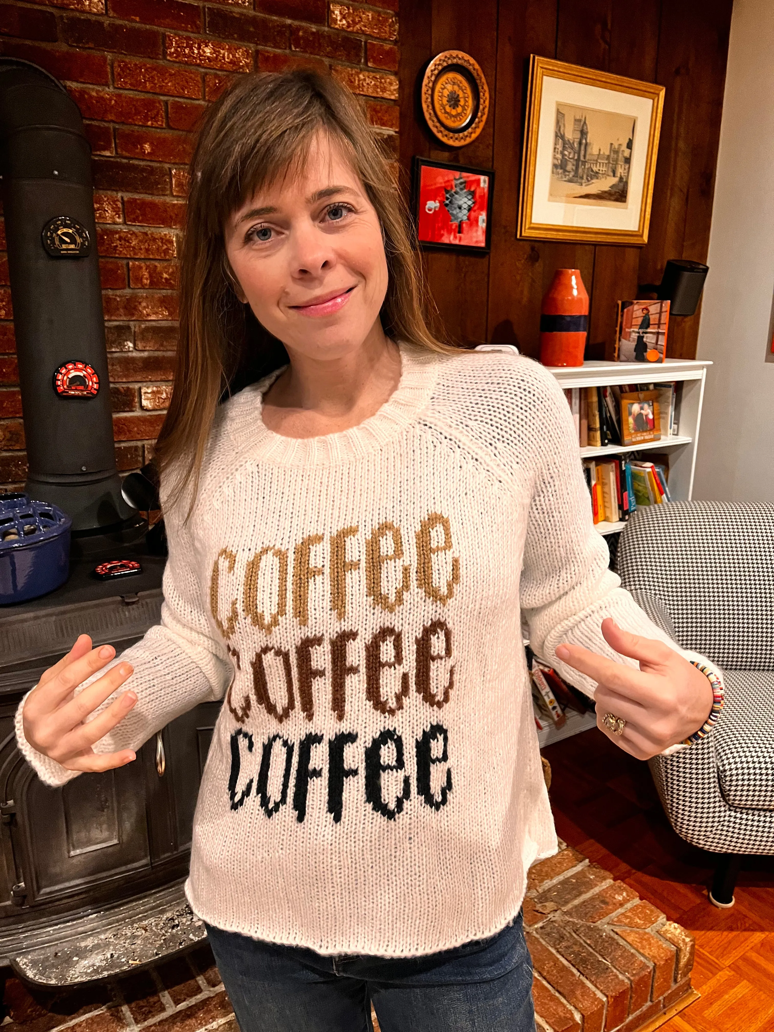 Coffee Raglan Crew - SALE