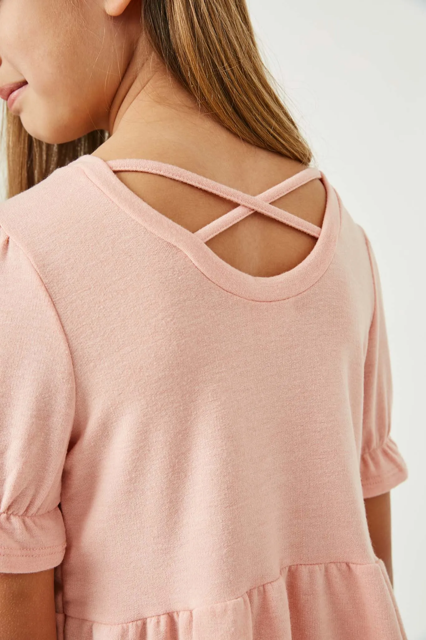 Cross Back Peplum Top
