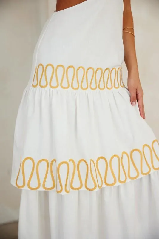 Cut-out Halter Maxi Dress With Embroidery