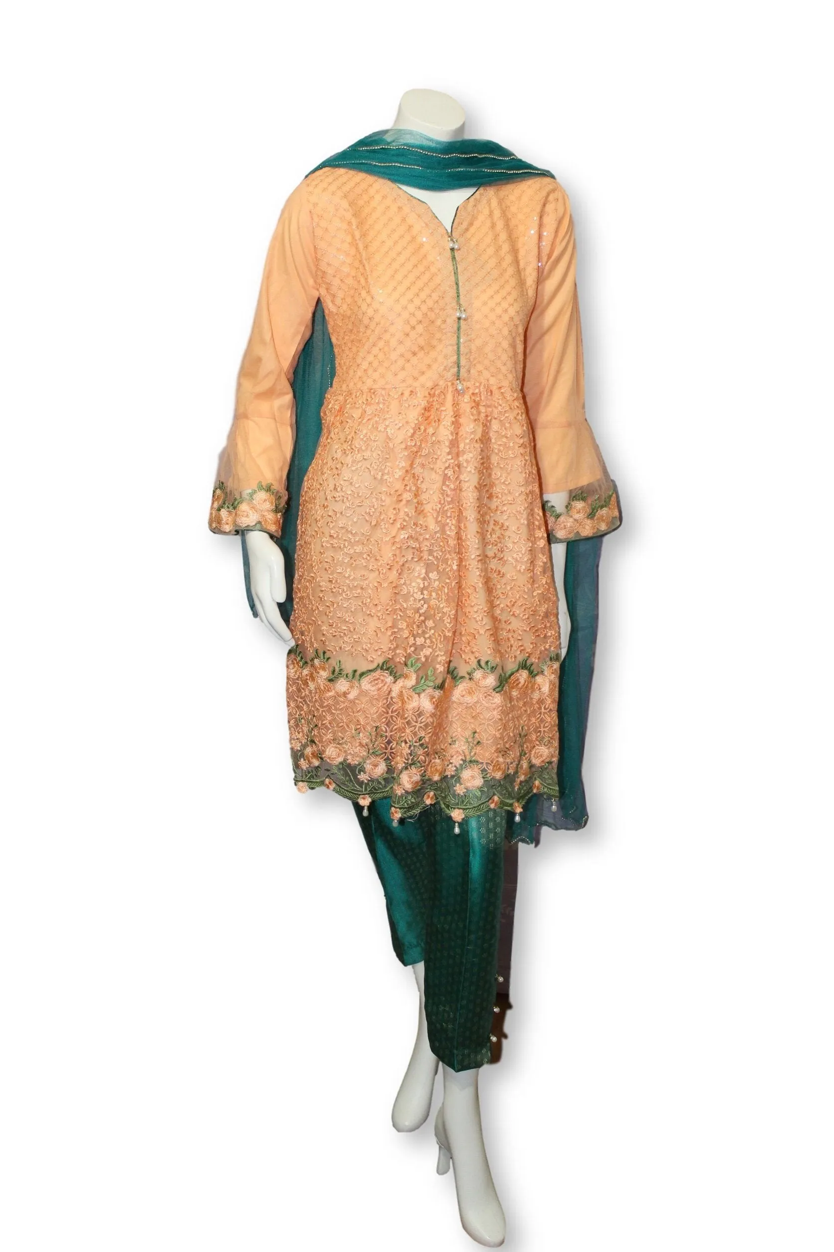 D16 Pakistani Indian Women 3 Piece Semi Formal Dress
