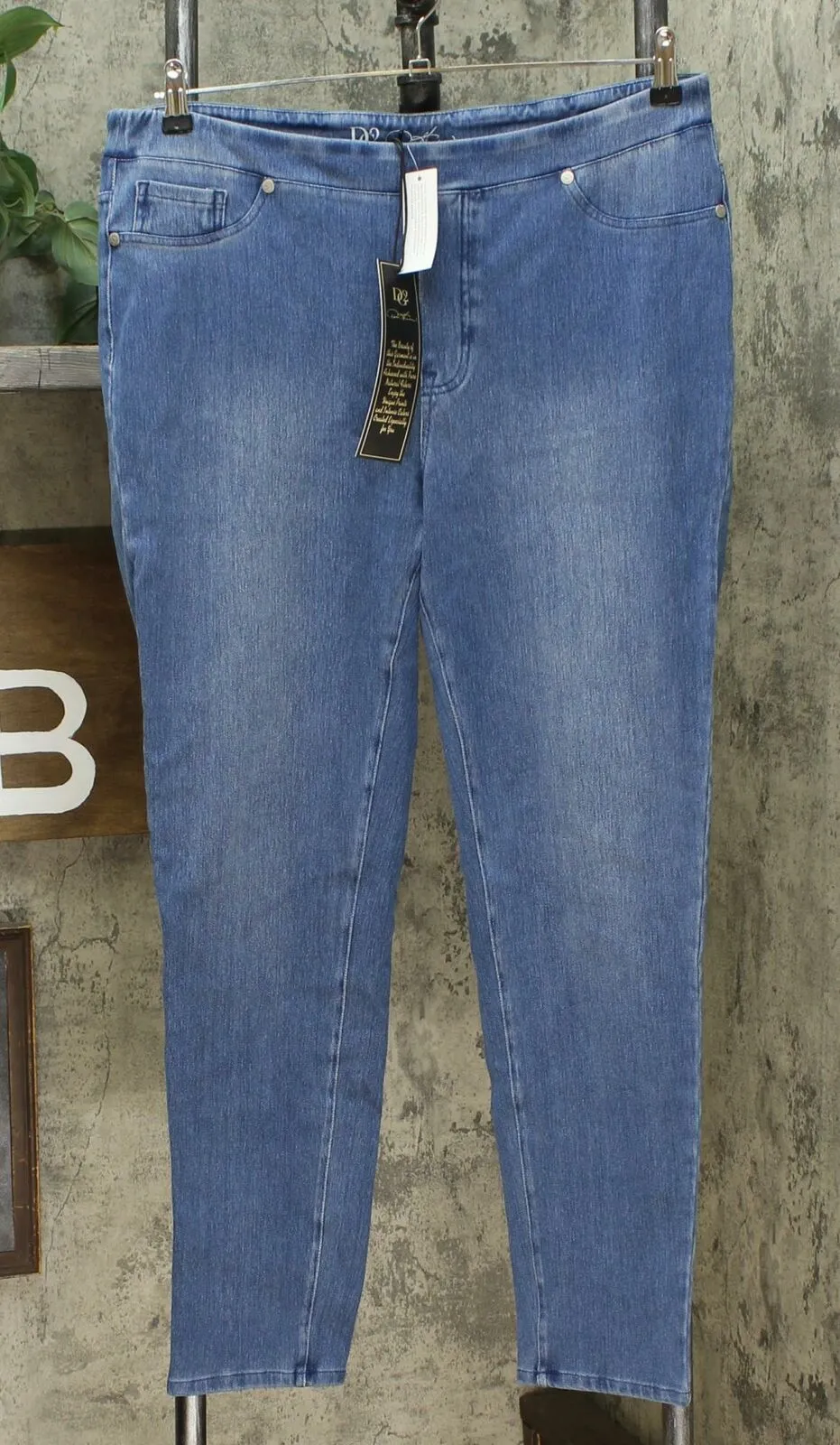 DG2 by Diane Gilman Women's Stretch Twill Knit Pull On Skinny Jeggings
