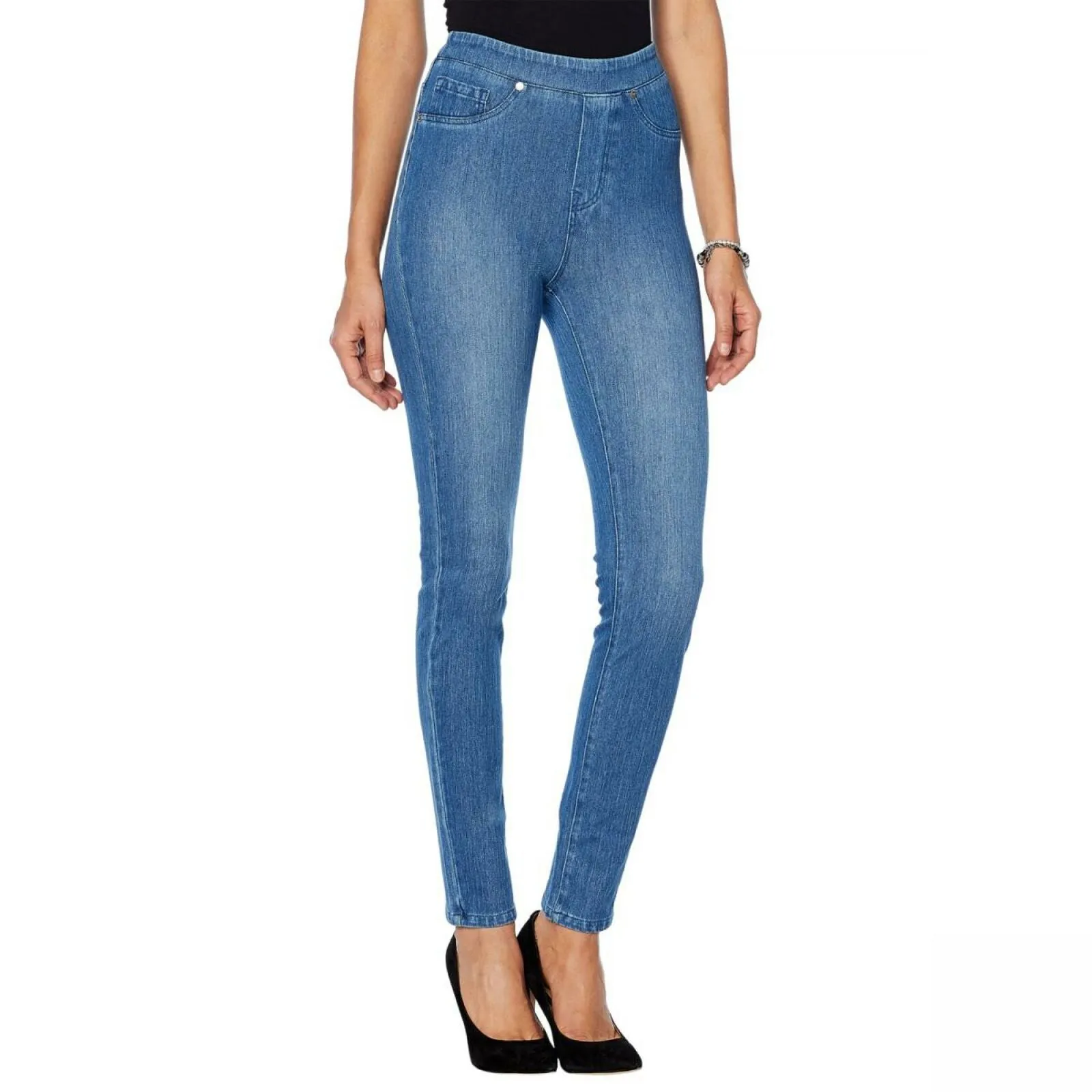 DG2 by Diane Gilman Women's Stretch Twill Knit Pull On Skinny Jeggings