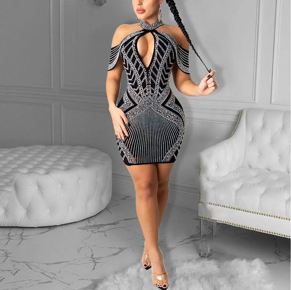 Diamond Dress | Rhinestone Dress | Dress with Diamonds | Party Dress