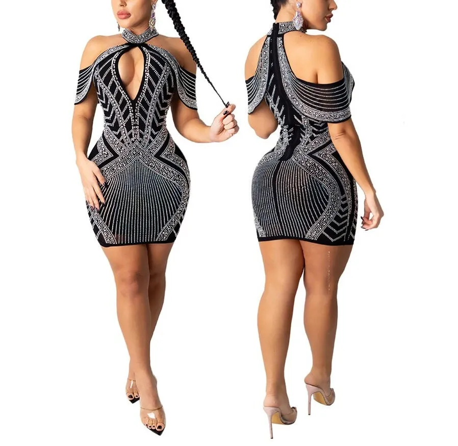 Diamond Dress | Rhinestone Dress | Dress with Diamonds | Party Dress