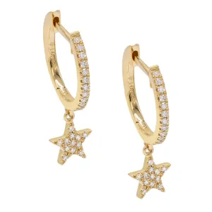 Diamond Star Huggie Earring 14K