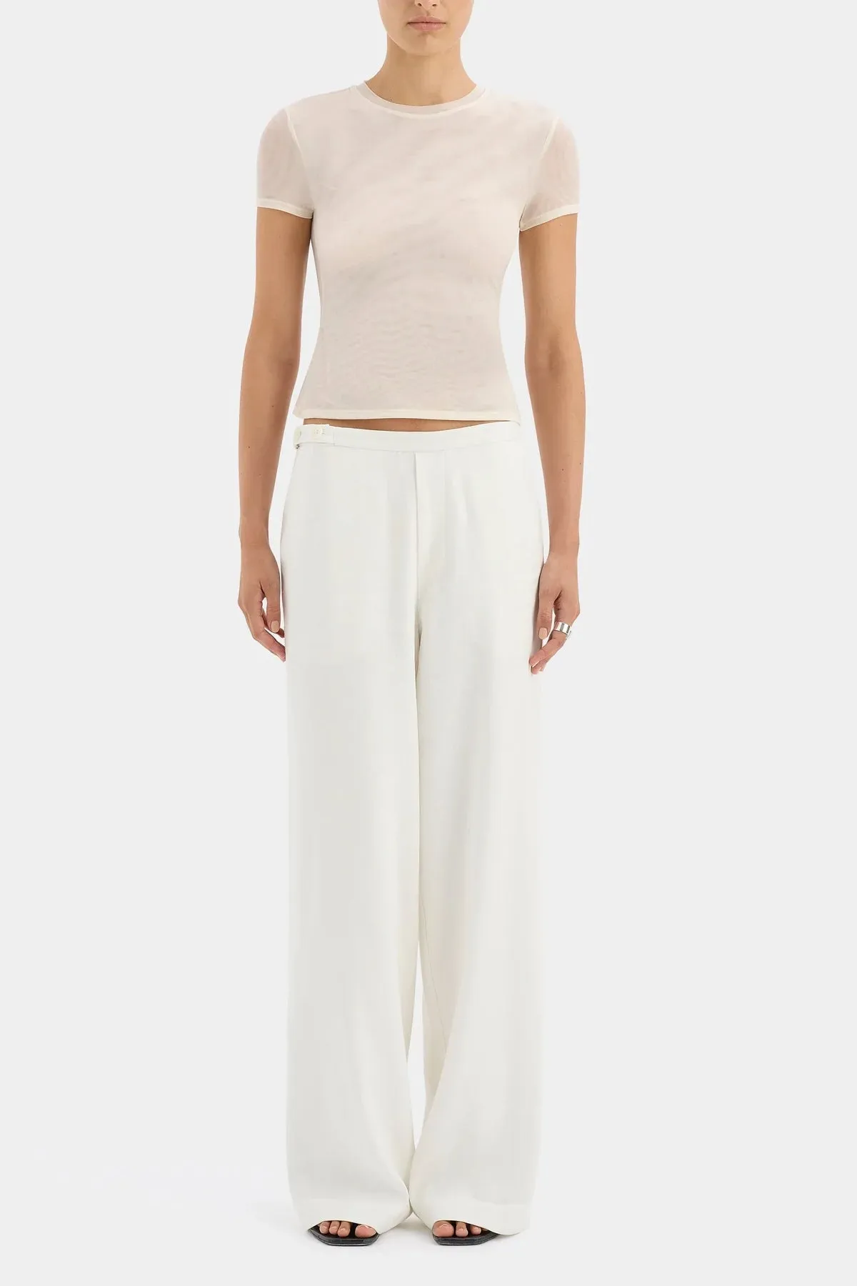 Dorian Wide Leg Pant in Ivory