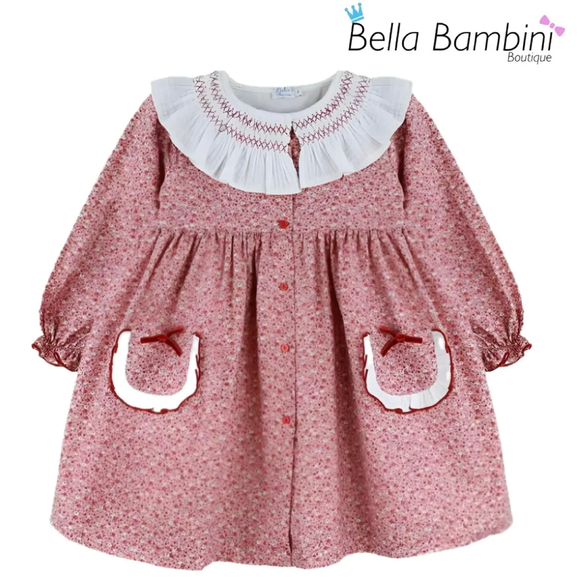 Dulce De Fresa Older Girls Red Floral Dress