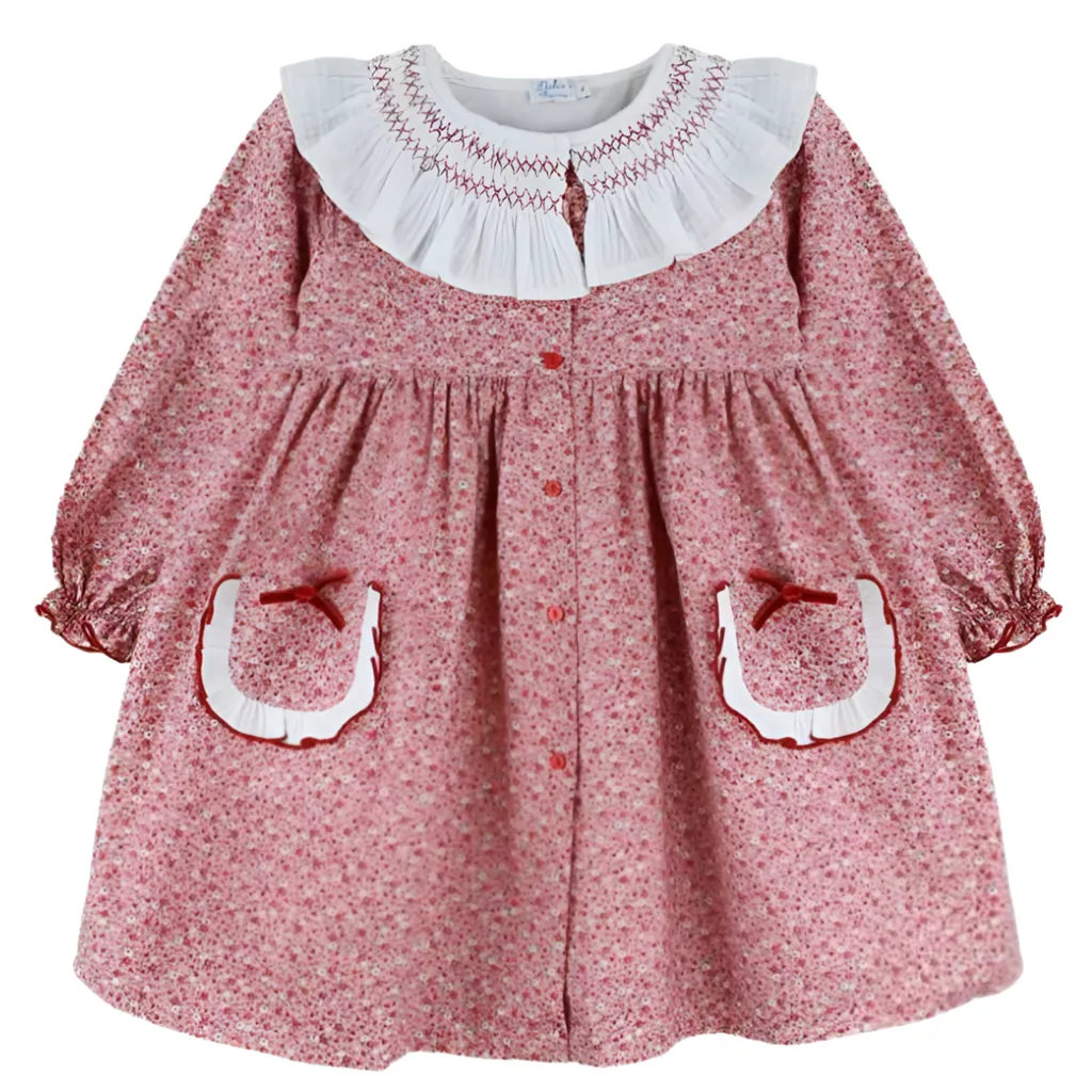 Dulce De Fresa Older Girls Red Floral Dress
