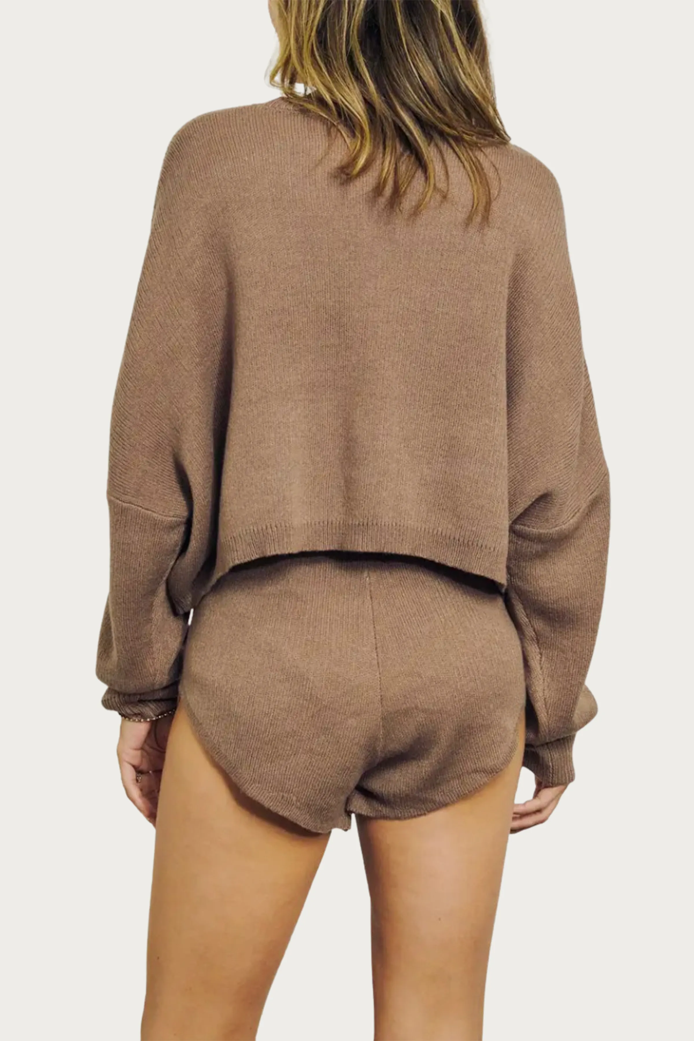 ESSENTIAL CROPPED CREW NECK BOXY SWEATER