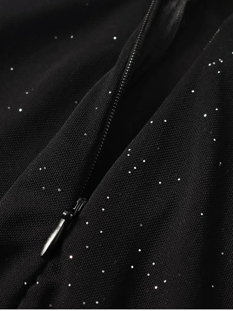 Front Cut Out Backless Sequin Maxi Dress