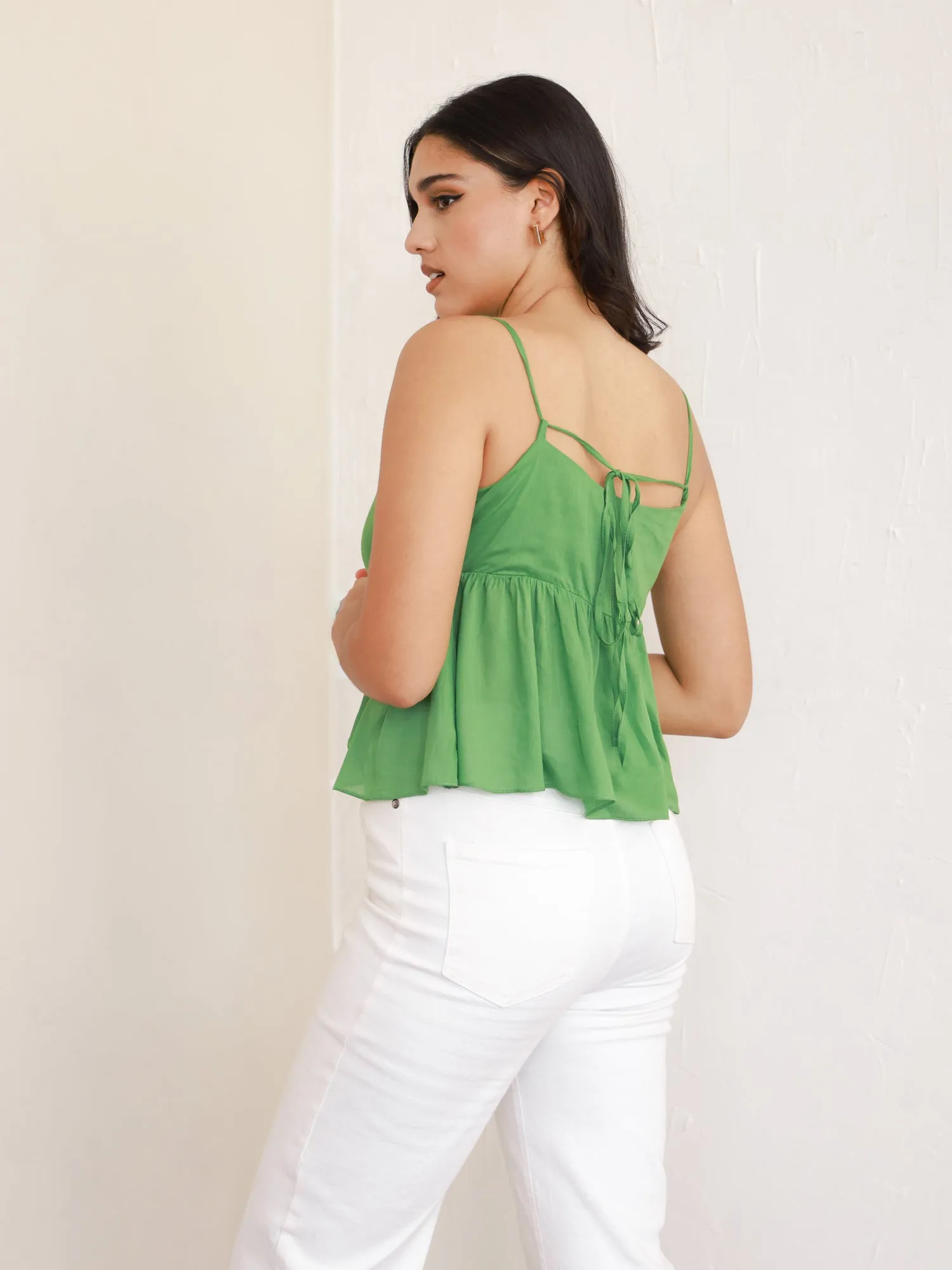 Front Tieup Peplum Top
