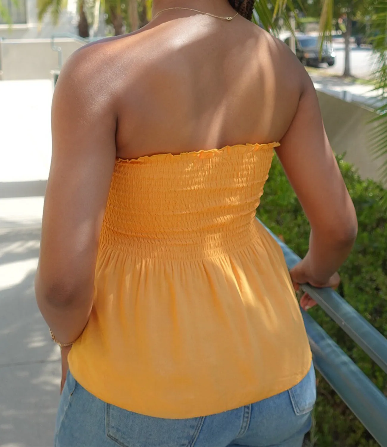 Fun In The Sun Strapless Top(Saffron)