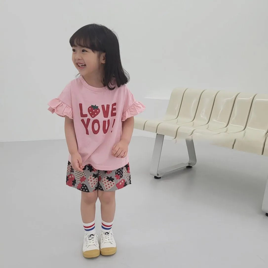 Girls Love Your Strawberry Tee - Pink