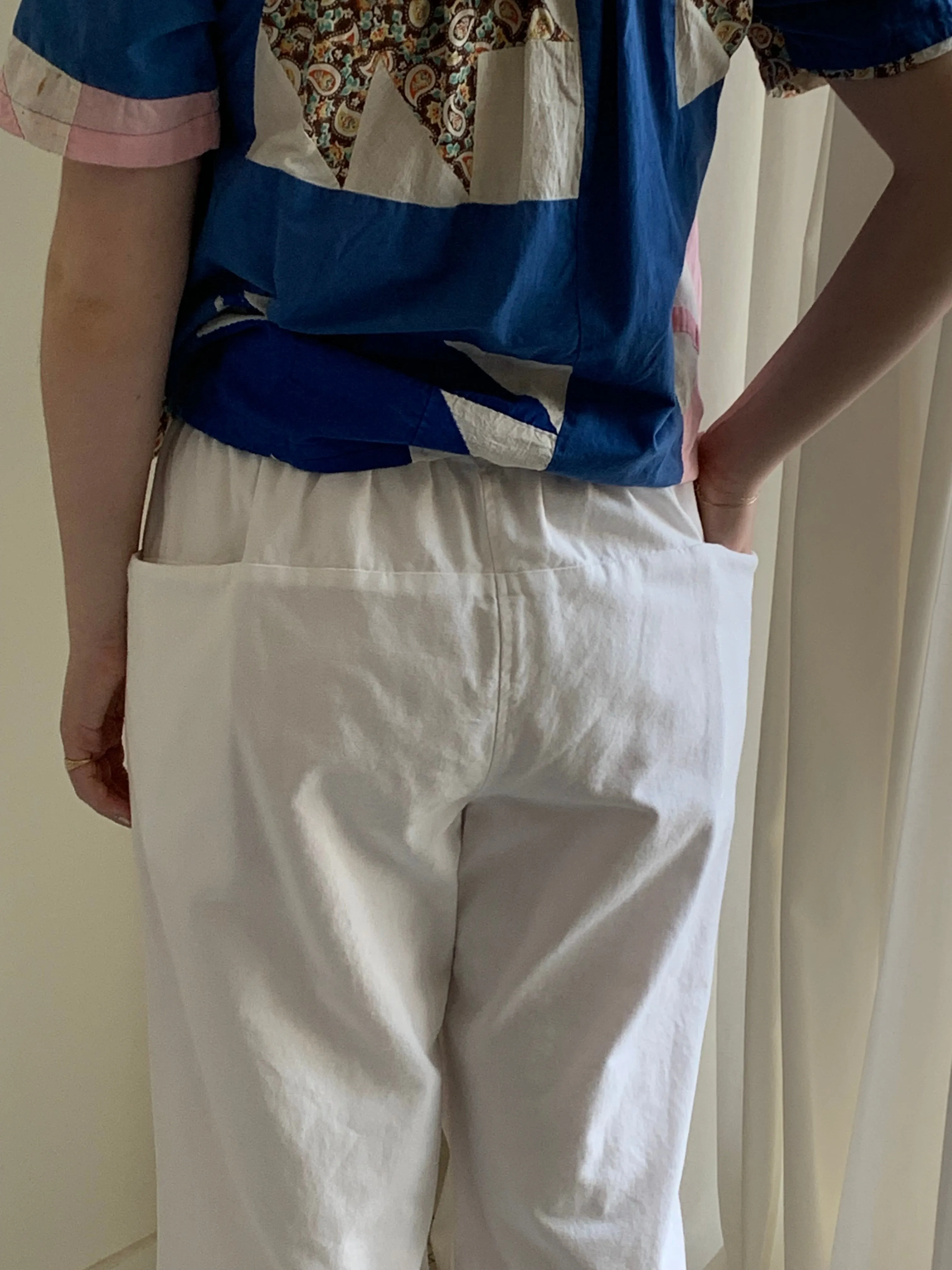 Handmade cotton wide leg pants