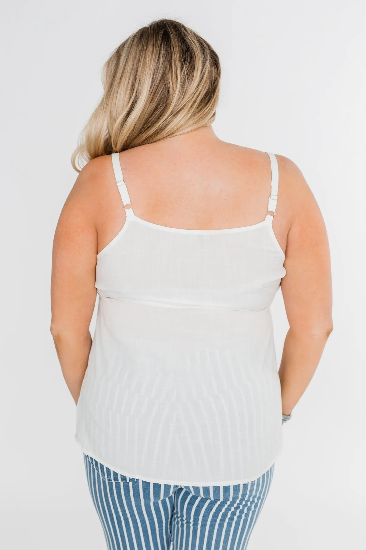 Happy Together Ruffle Tank Top- Ivory