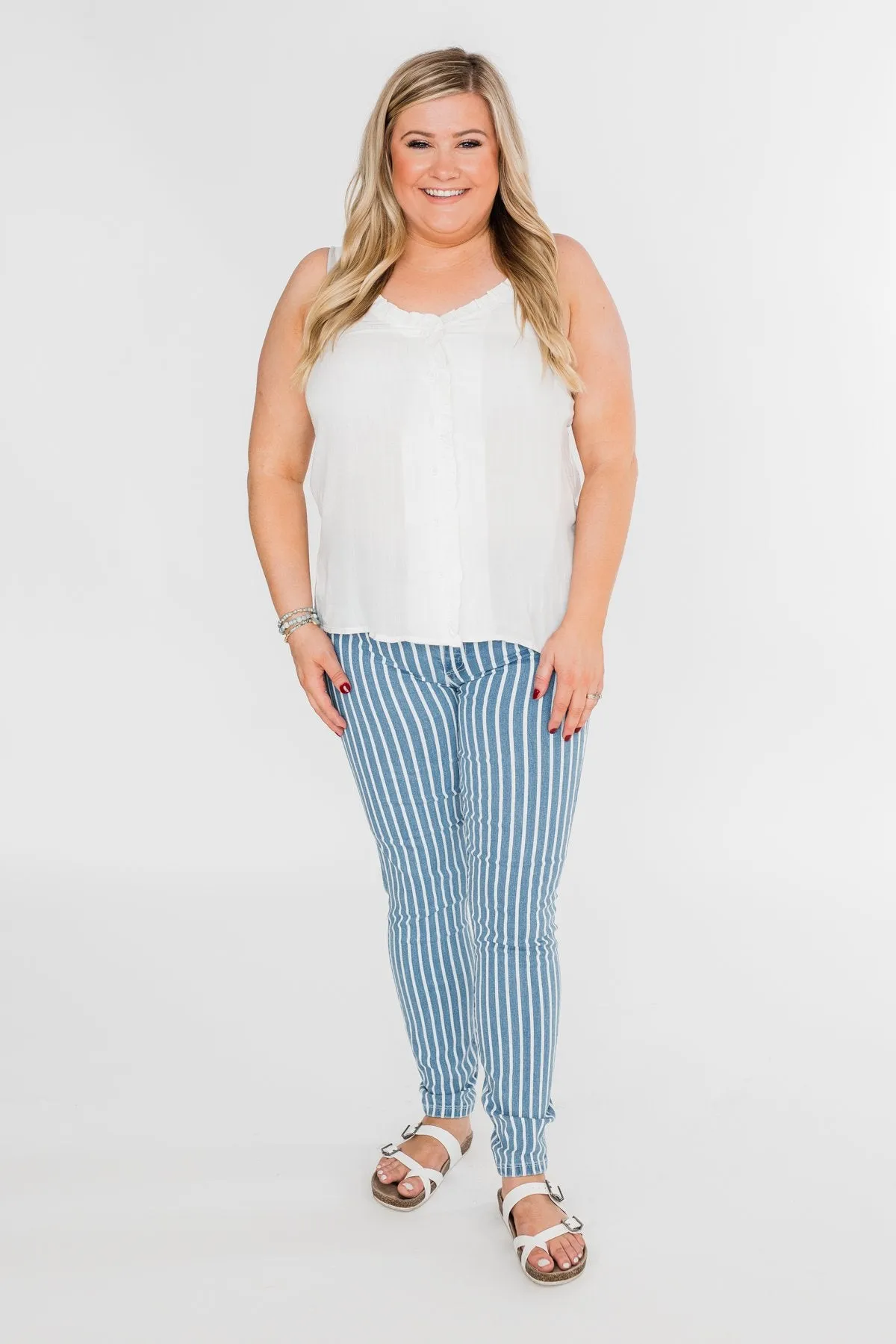 Happy Together Ruffle Tank Top- Ivory