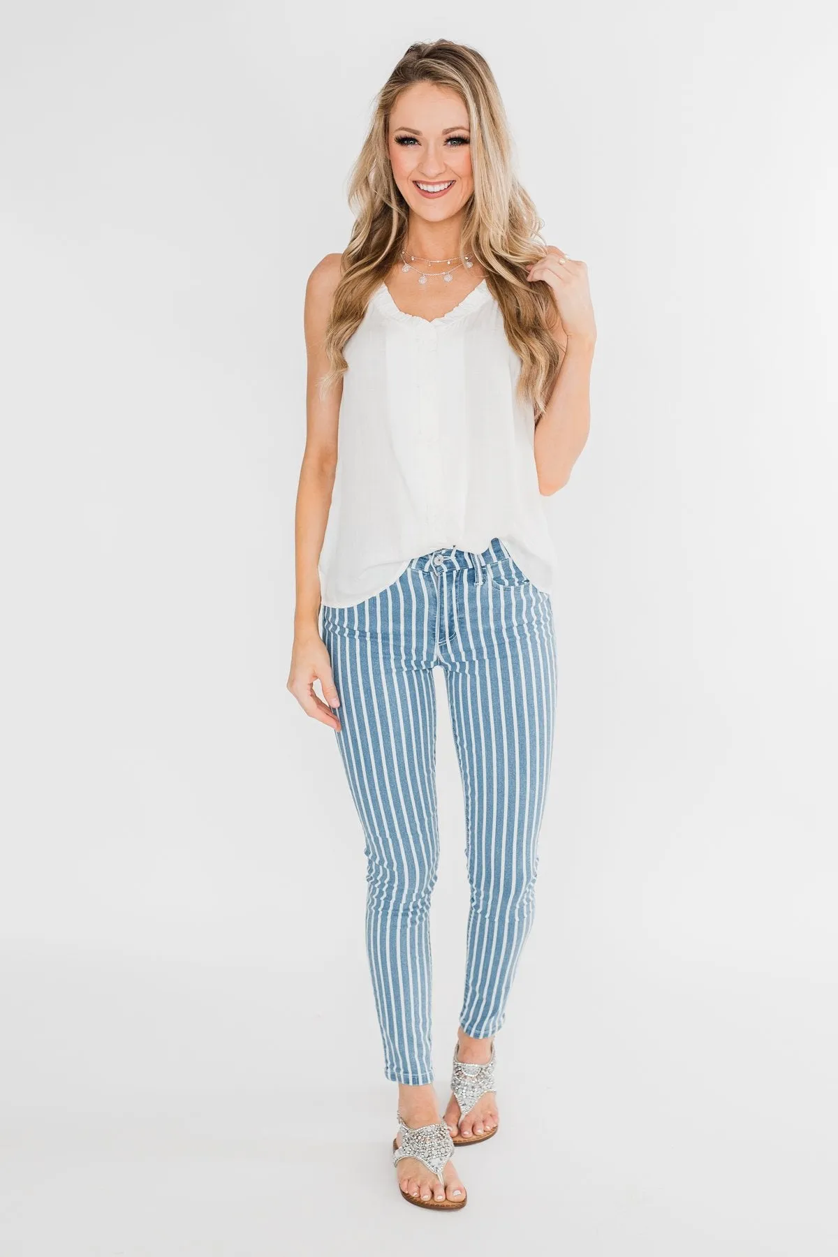 Happy Together Ruffle Tank Top- Ivory