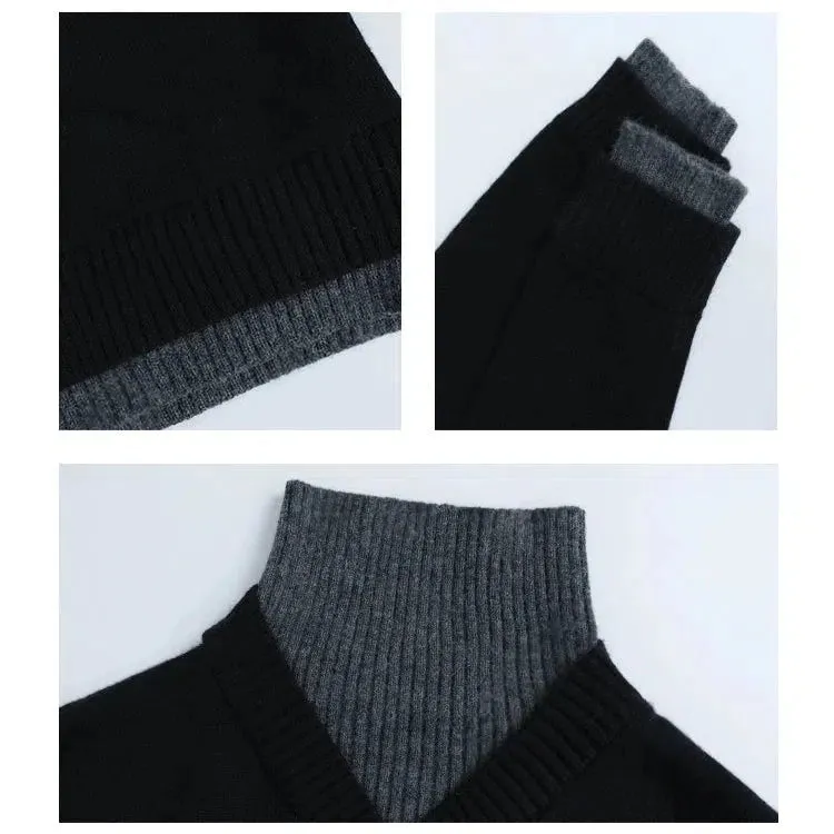 High-Neck Two-piece Knit Sweater